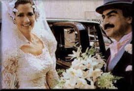 Caroline Cossey with her first husband Elias Fattal.